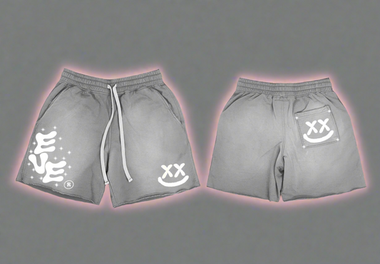 EVE sun wash shorts/puff print- rhinestones